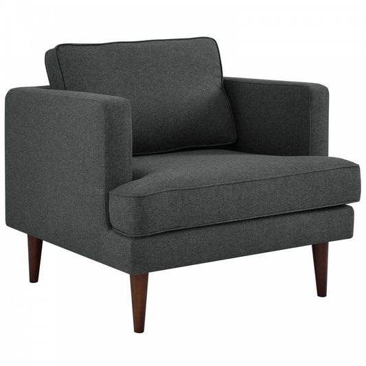 Agile Upholstered Fabric Armchair, Gray