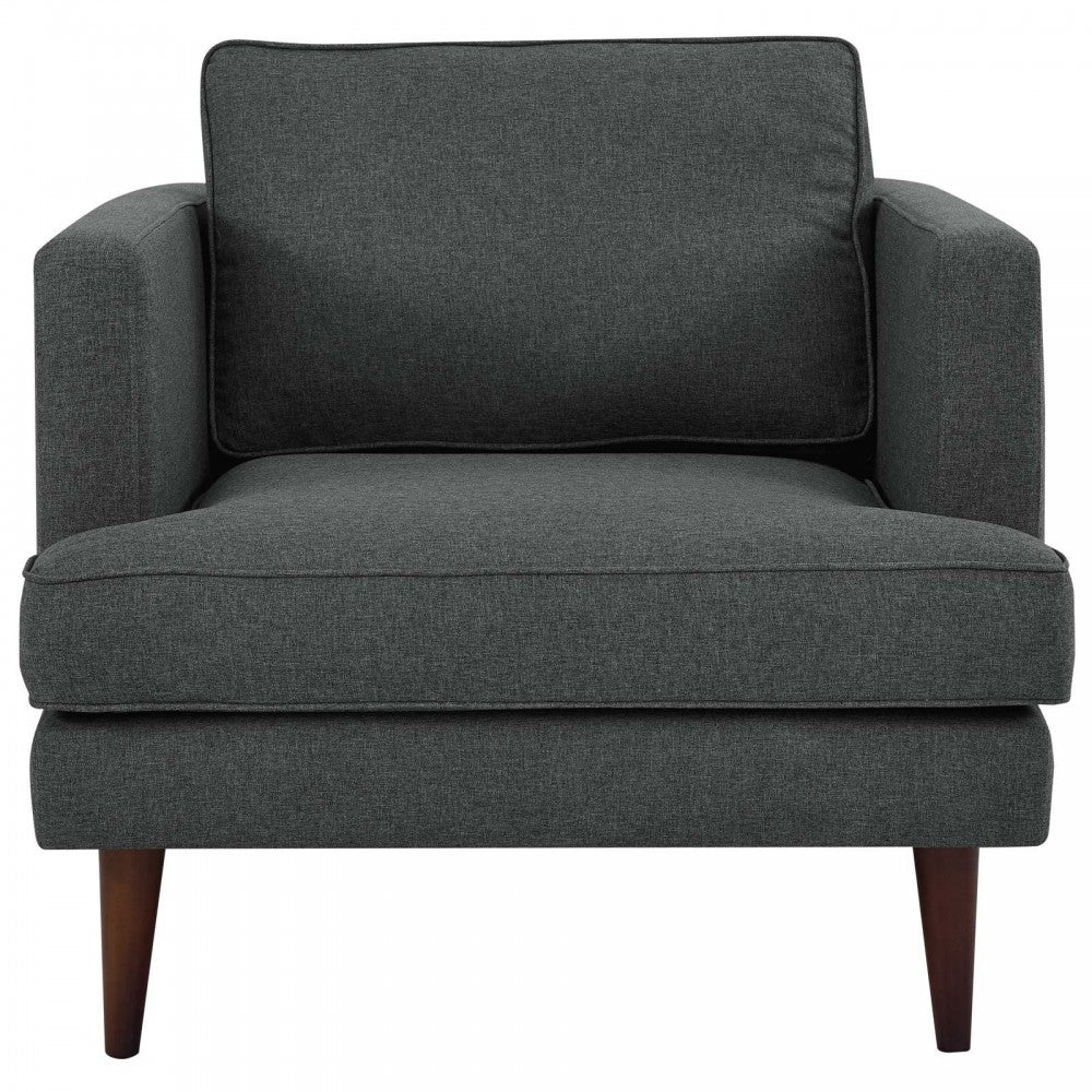 Agile Upholstered Fabric Armchair, Gray
