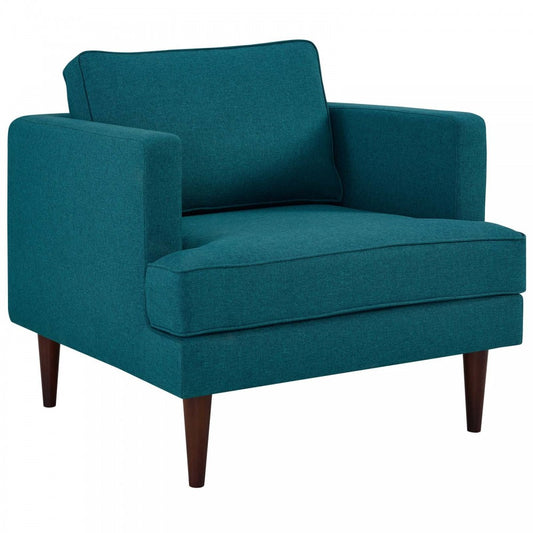Agile Upholstered Fabric Armchair, Teal