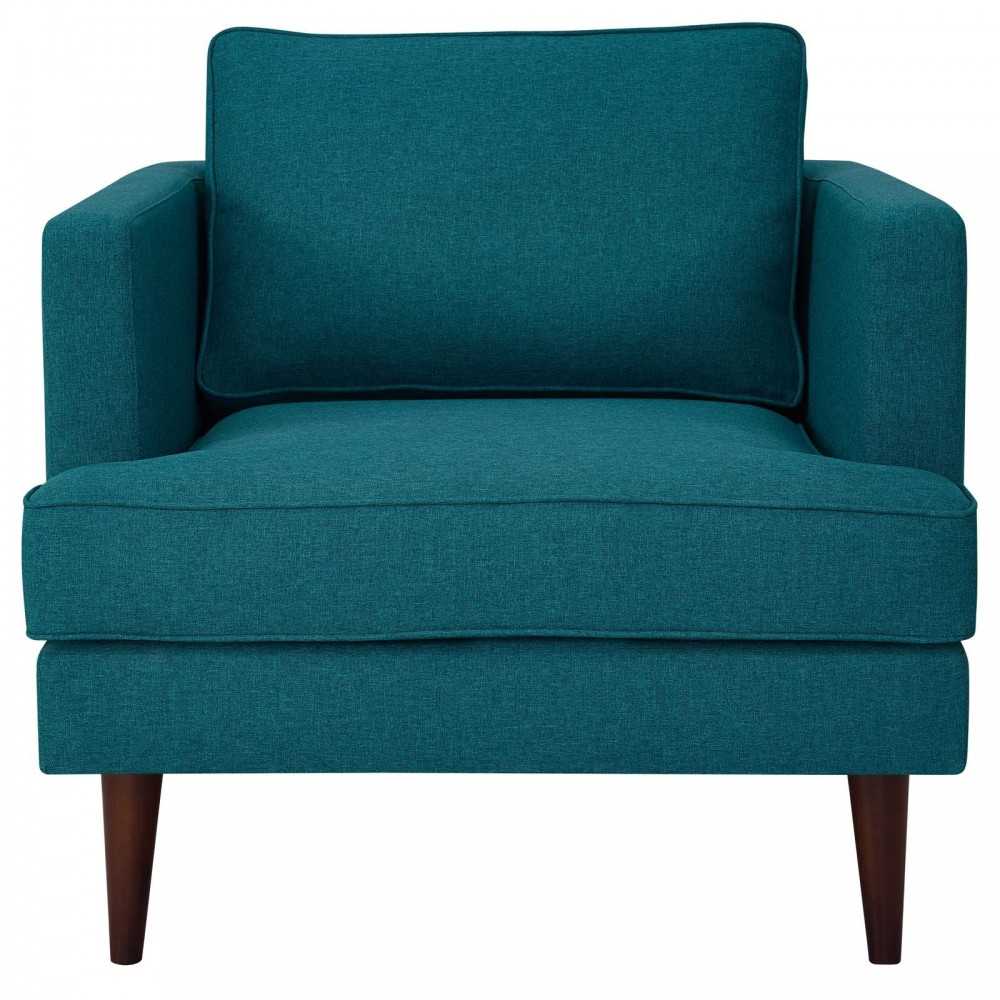 Agile Upholstered Fabric Armchair, Teal