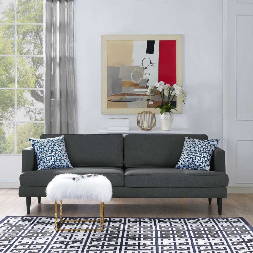 Agile Upholstered Fabric Sofa, Gray