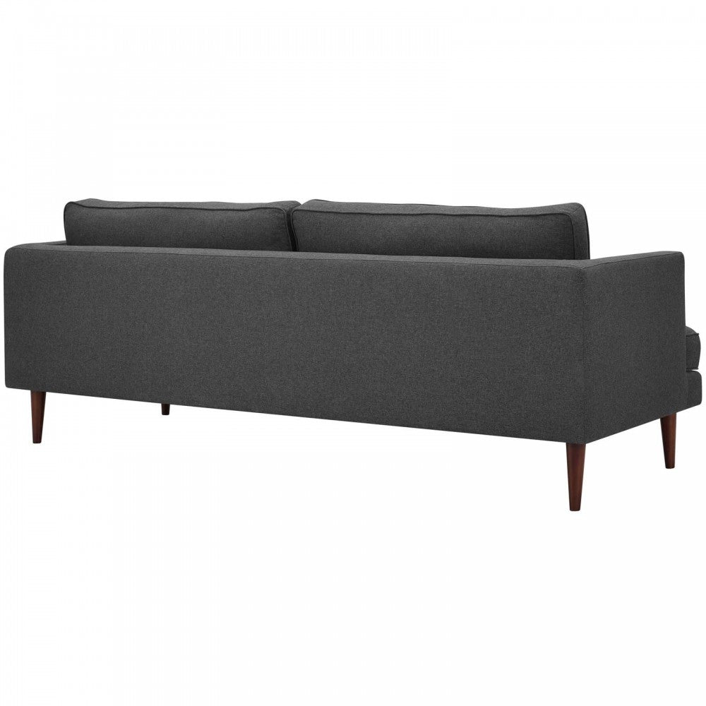 Agile Upholstered Fabric Sofa and Armchair Set, Gray