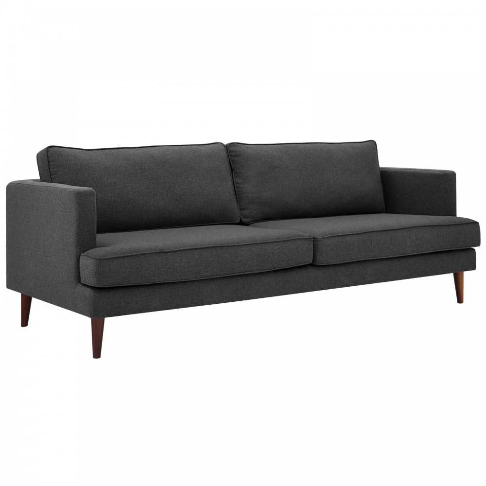 Agile Upholstered Fabric Sofa and Armchair Set, Gray