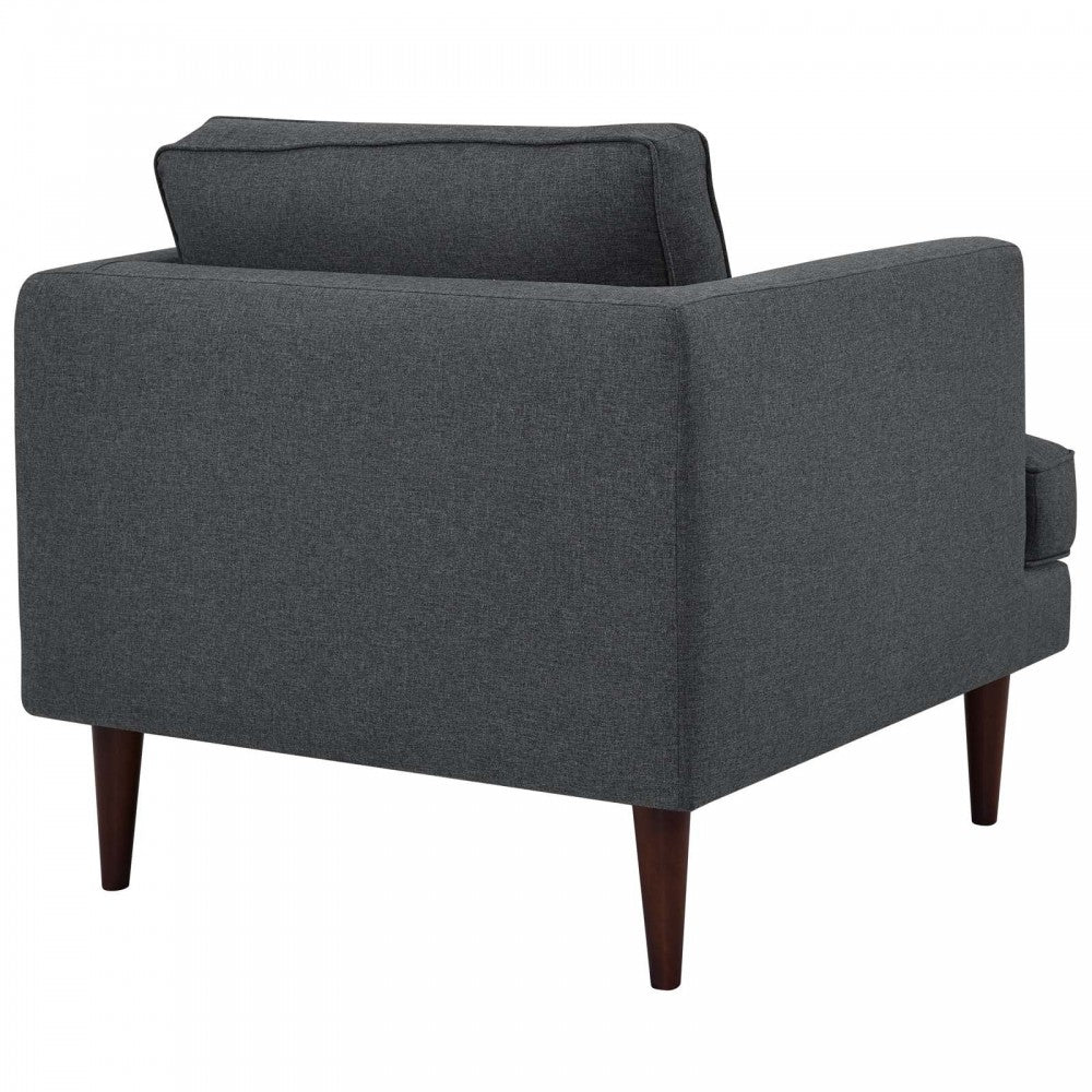 Agile Upholstered Fabric Sofa and Armchair Set, Gray