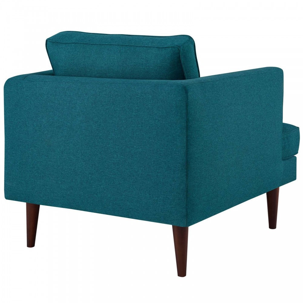 Agile Upholstered Fabric Sofa and Armchair Set, Teal
