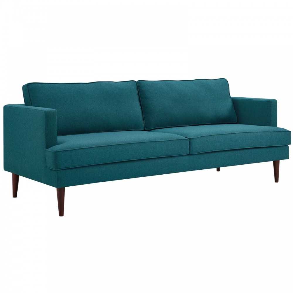Agile Upholstered Fabric Sofa and Armchair Set, Teal