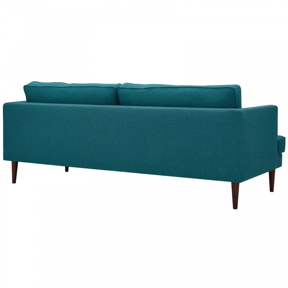 Agile Upholstered Fabric Sofa and Armchair Set, Teal