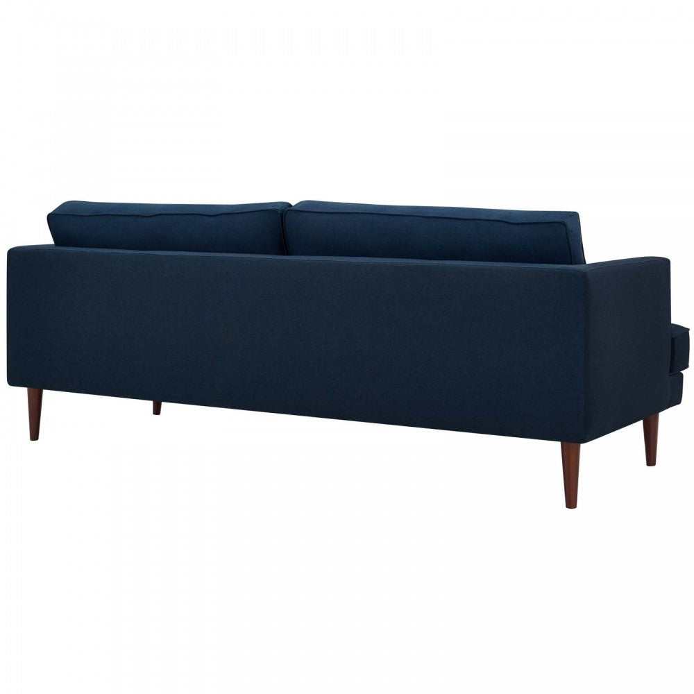 Agile Upholstered Fabric Sofa and Armchair Set, Blue