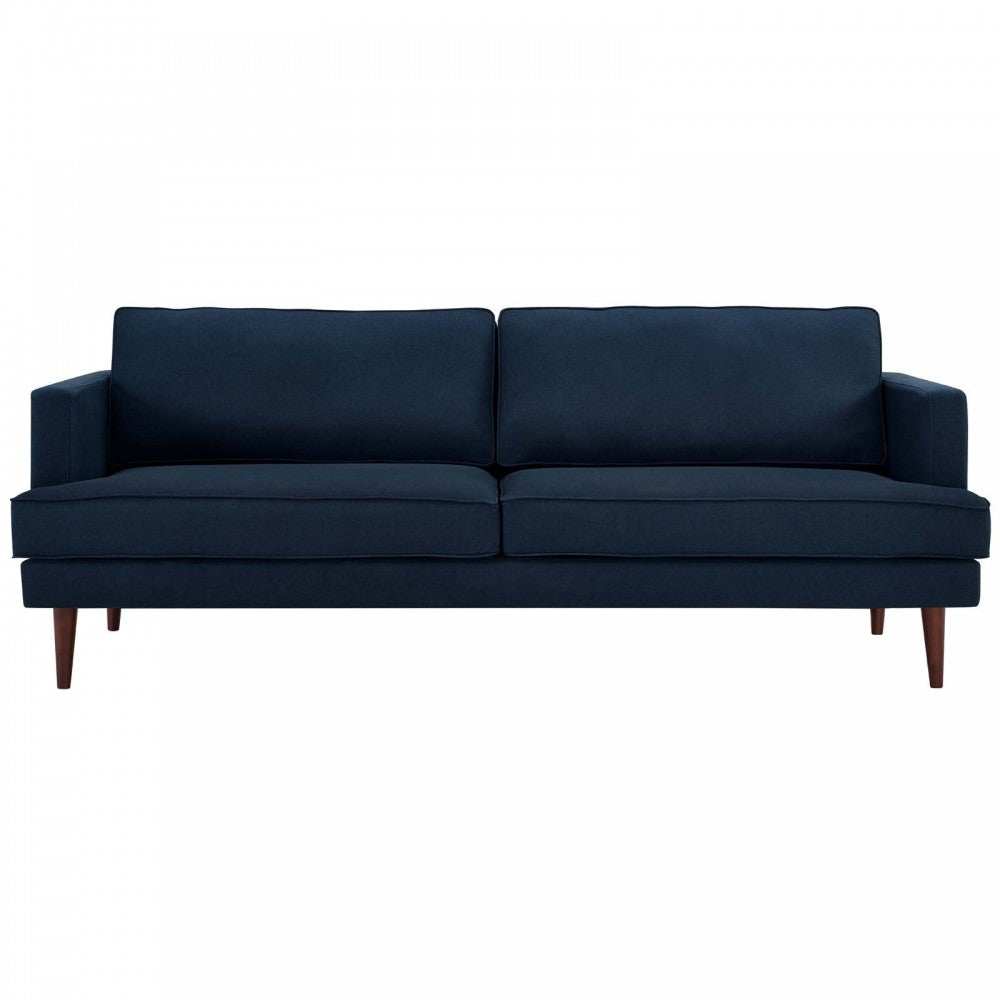 Agile Upholstered Fabric Sofa, Blue