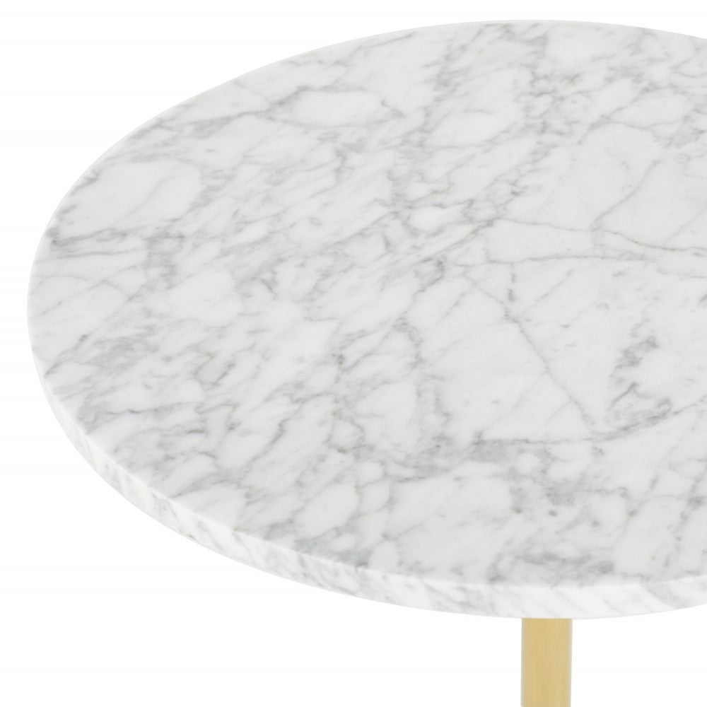 Aida White Stone Side Table