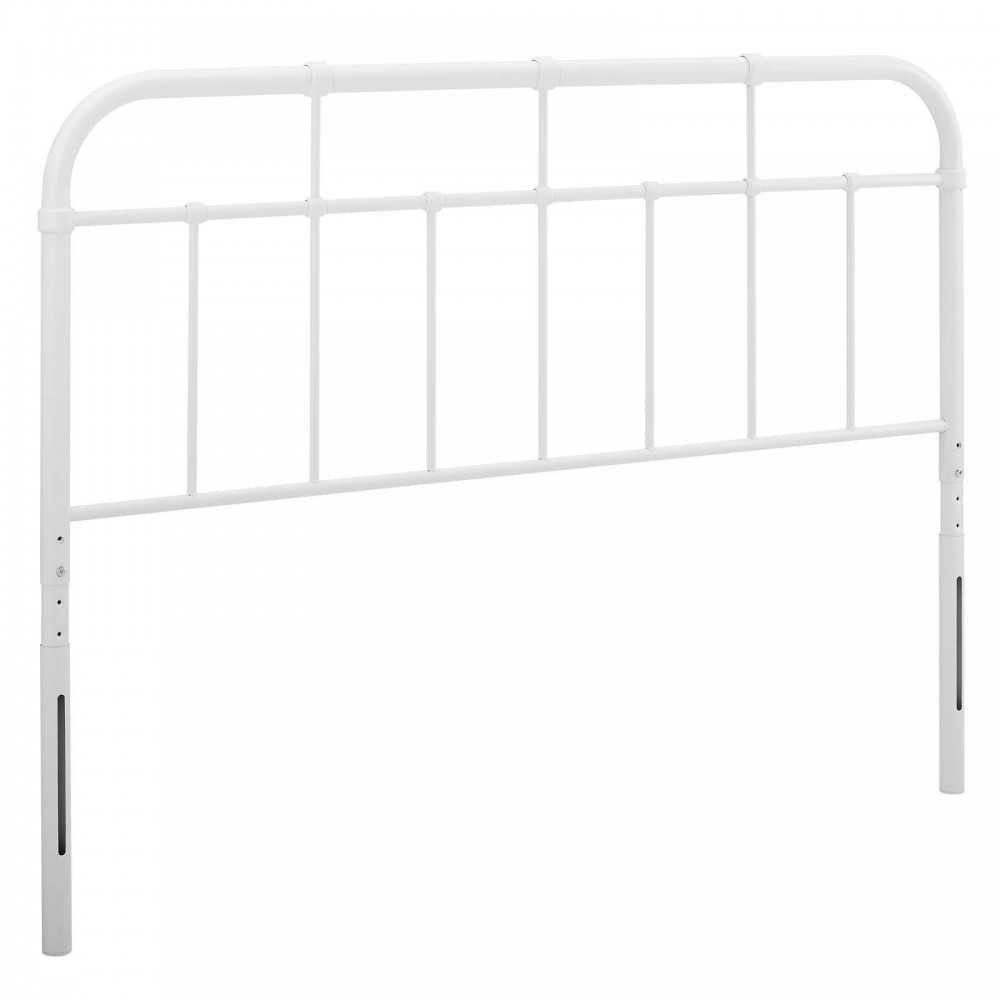 Alessia King Metal Headboard, White