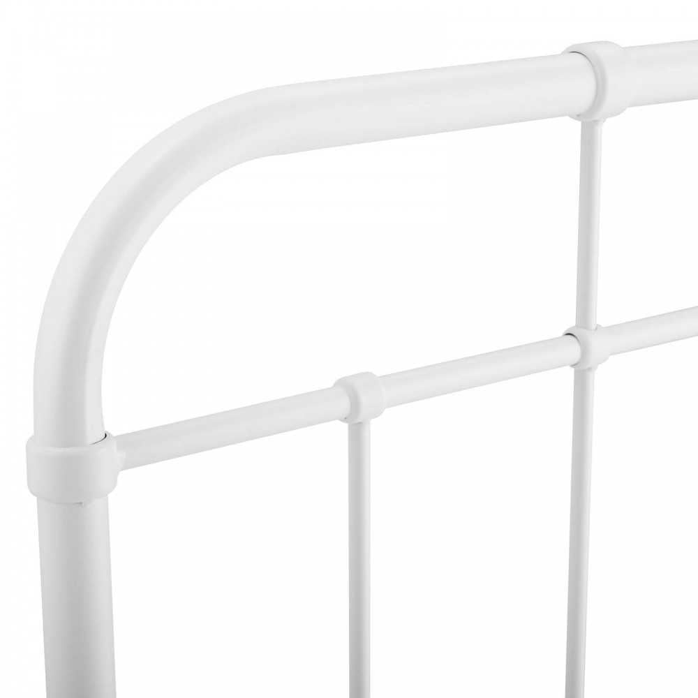 Alessia King Metal Headboard, White