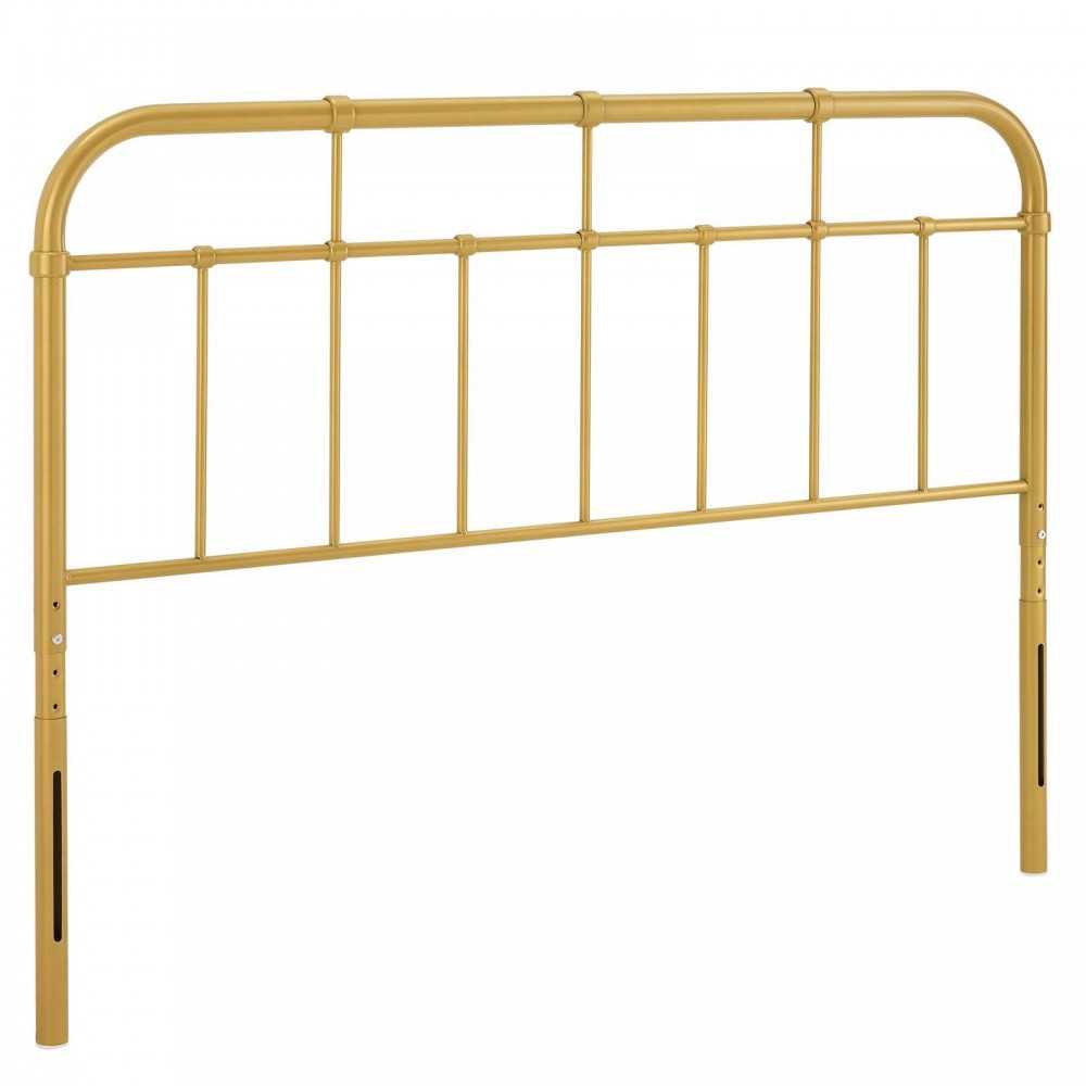 Alessia Queen Metal Headboard, Gold