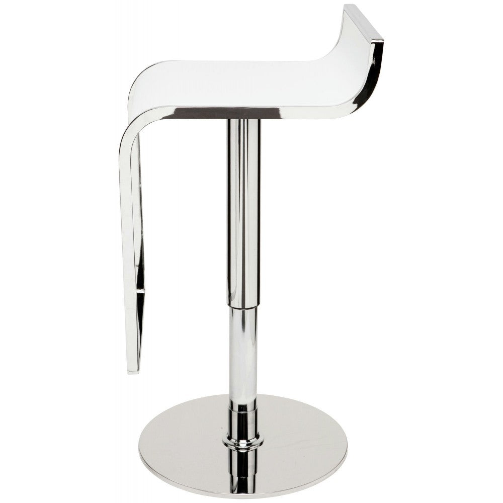 Alexander White Leather Adjustable Stool