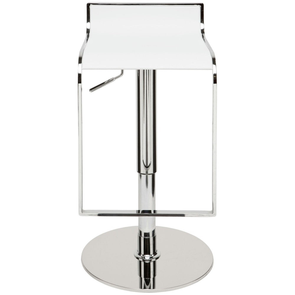Alexander White Leather Adjustable Stool