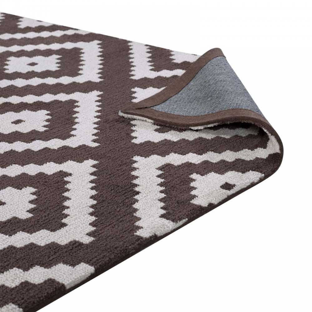 Alika Abstract Diamond Trellis 8x10 Area Rug, Ivory and Brown