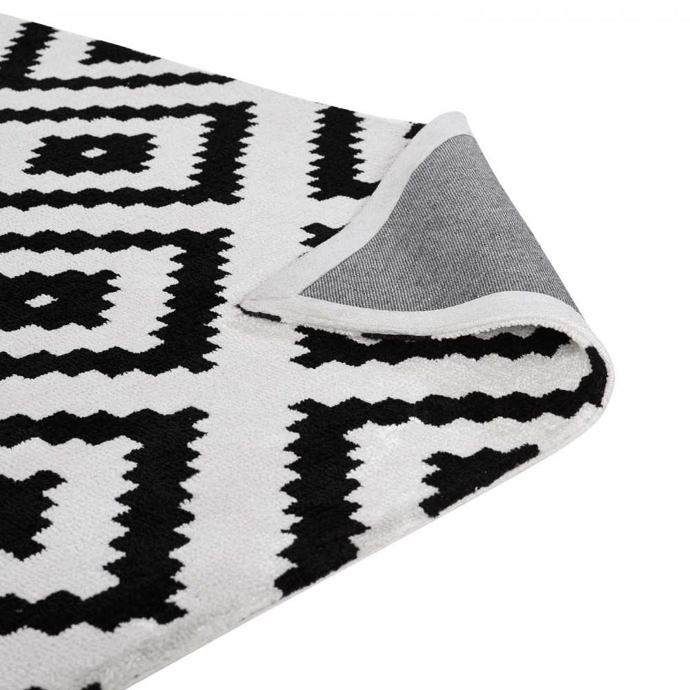 Alika Abstract Diamond Trellis 8x10 Area Rug, Black and White