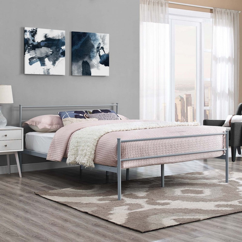 Alina Full Platform Bed Frame, Gray