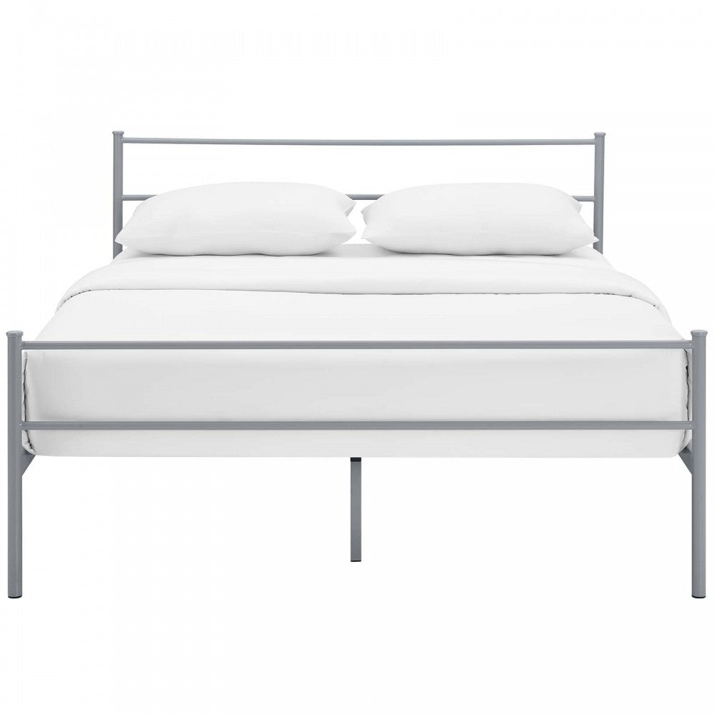 Alina Full Platform Bed Frame, Gray