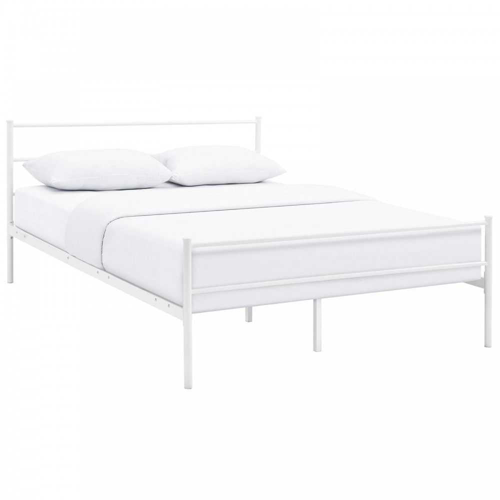 Alina Full Platform Bed Frame, White