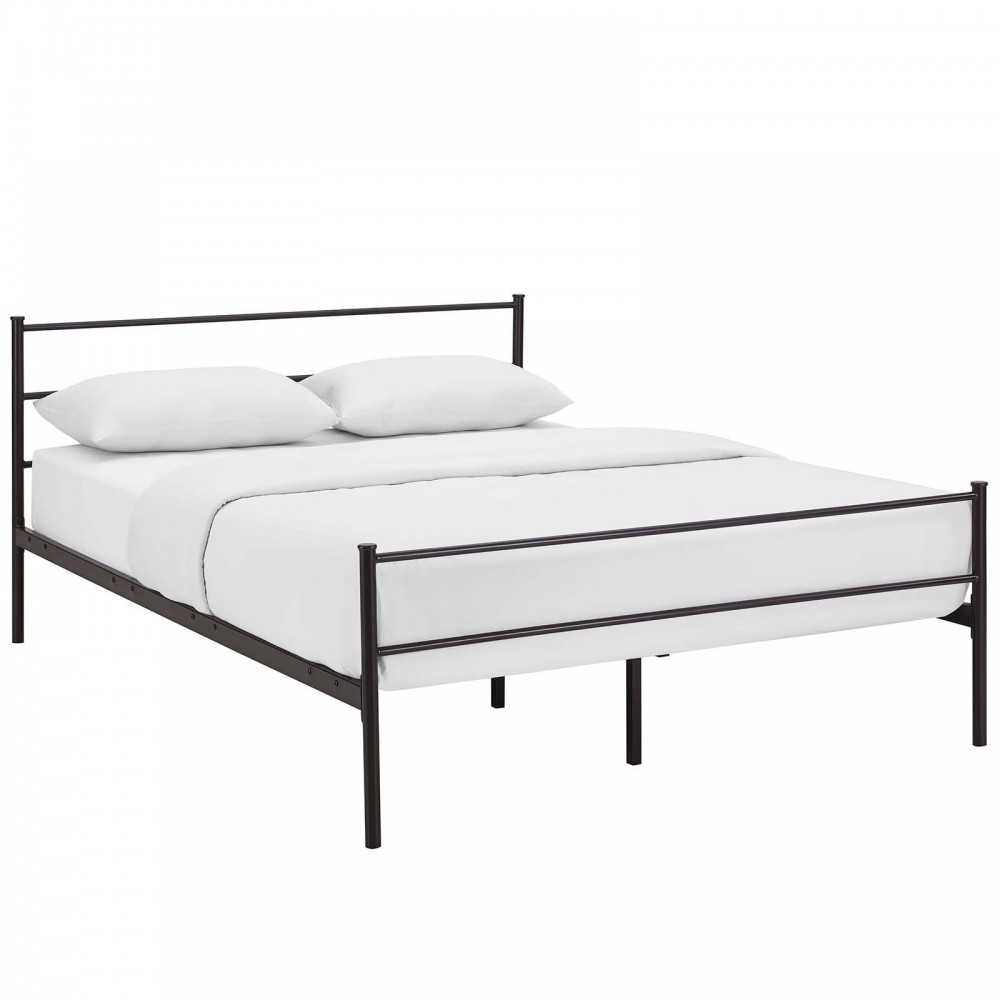 Alina Full Platform Bed Frame, Brown