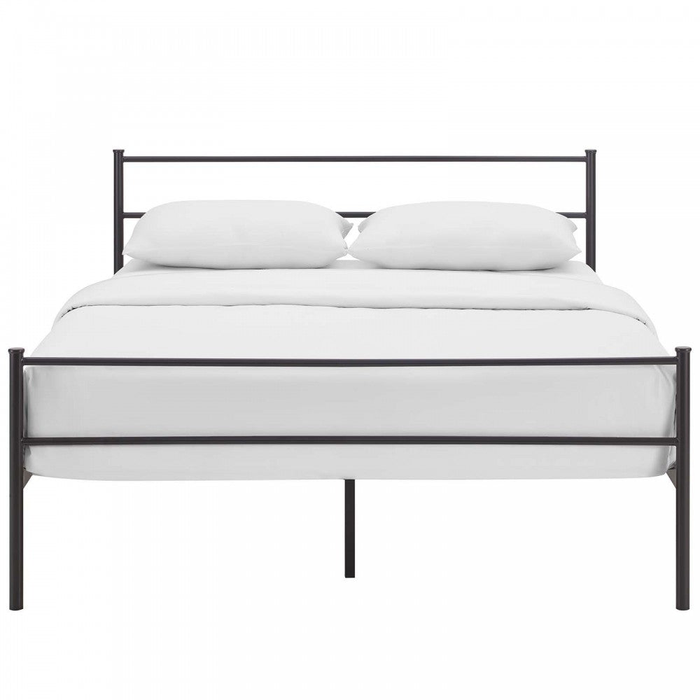 Alina Full Platform Bed Frame, Brown