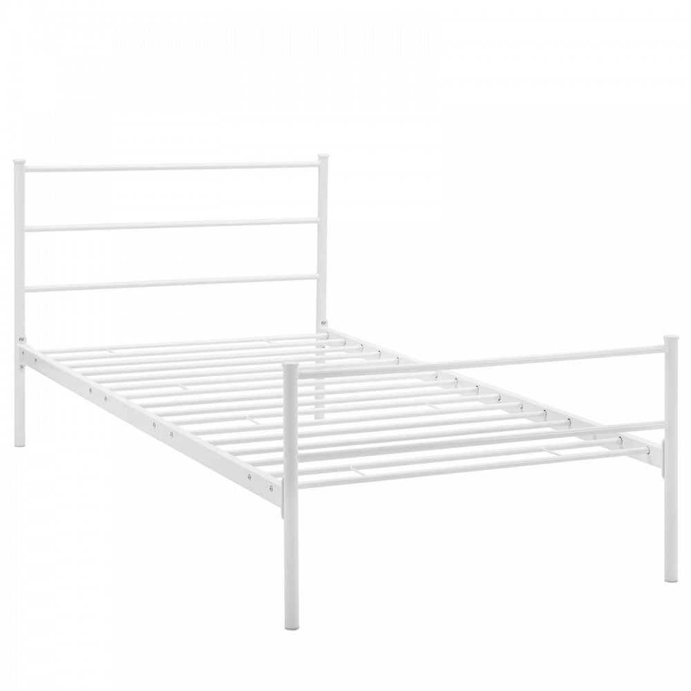 Alina Twin Platform Bed Frame, White