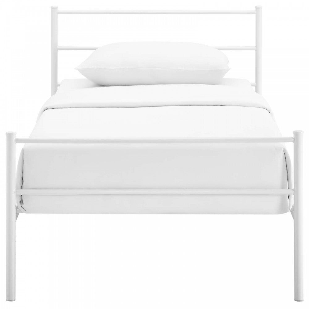 Alina Twin Platform Bed Frame, White