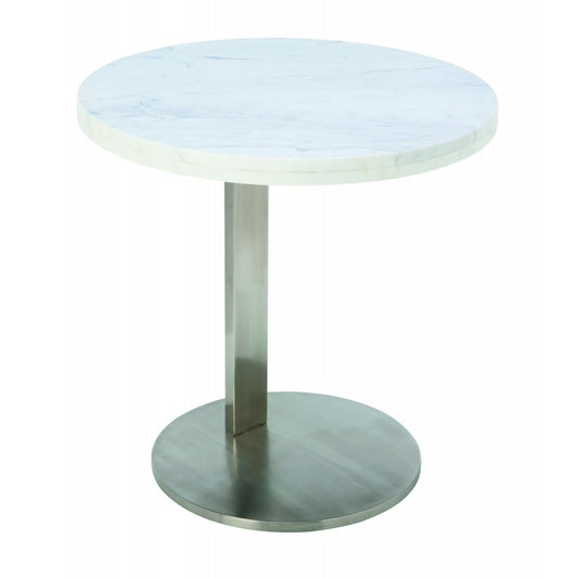 Alize White Stone Side Table