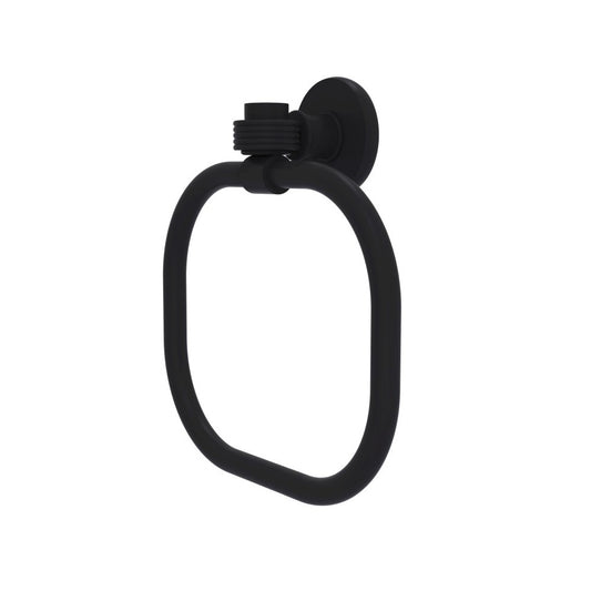 Allied Brass Continental Collection Towel Ring with Groovy Accents, 2016G-BKM