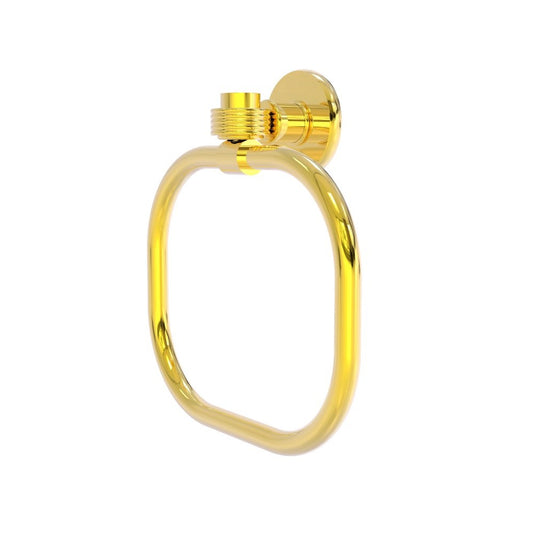 Allied Brass Continental Collection Towel Ring with Groovy Accents, 2016G-PB