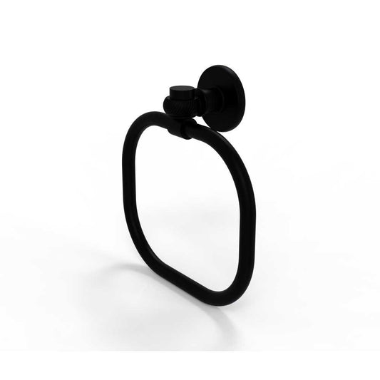 Allied Brass Continental Collection Towel Ring with Twist Accents, 2016T-BKM