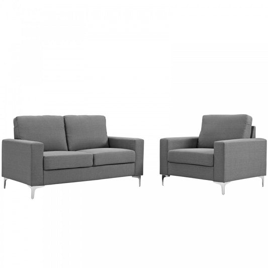 Allure 2 Piece Sofa and Armchair Set, Gray