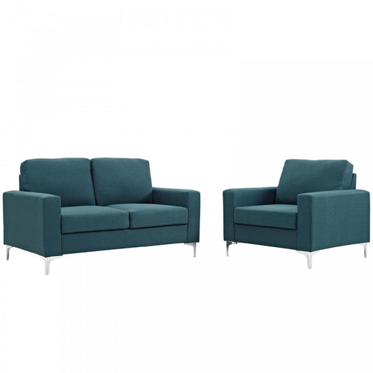 Allure 2 Piece Sofa and Armchair Set, Blue