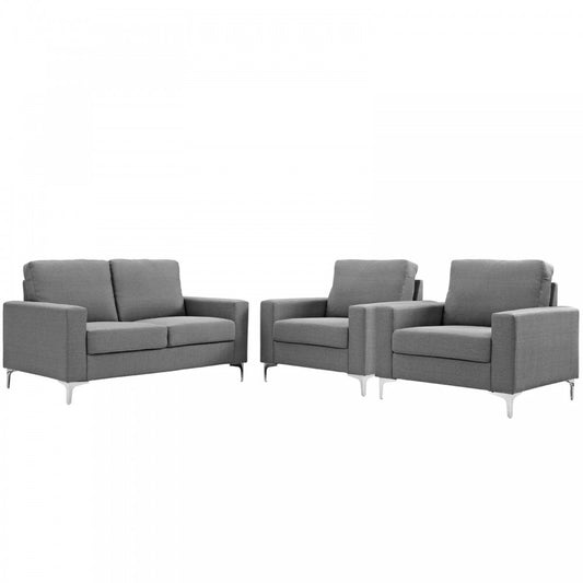 Allure 3 Piece Sofa and Armchair Set, Gray