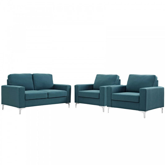 Allure 3 Piece Sofa and Armchair Set, Blue