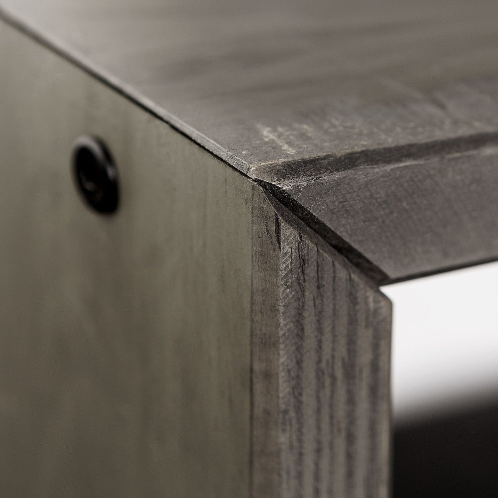 Alpine 58" Rustic Two-Tone Solid Wood Entry Bench - Gray