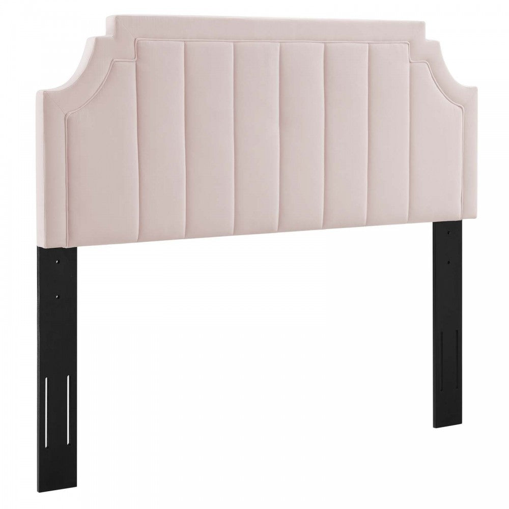 Alyona Channel Tufted Performance Velvet Full/Queen Headboard, Pink