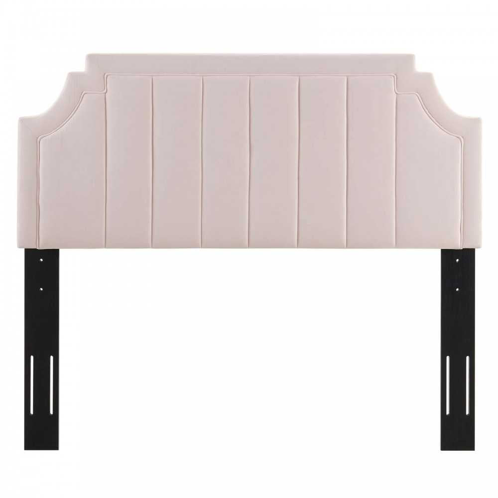 Alyona Channel Tufted Performance Velvet Full/Queen Headboard, Pink