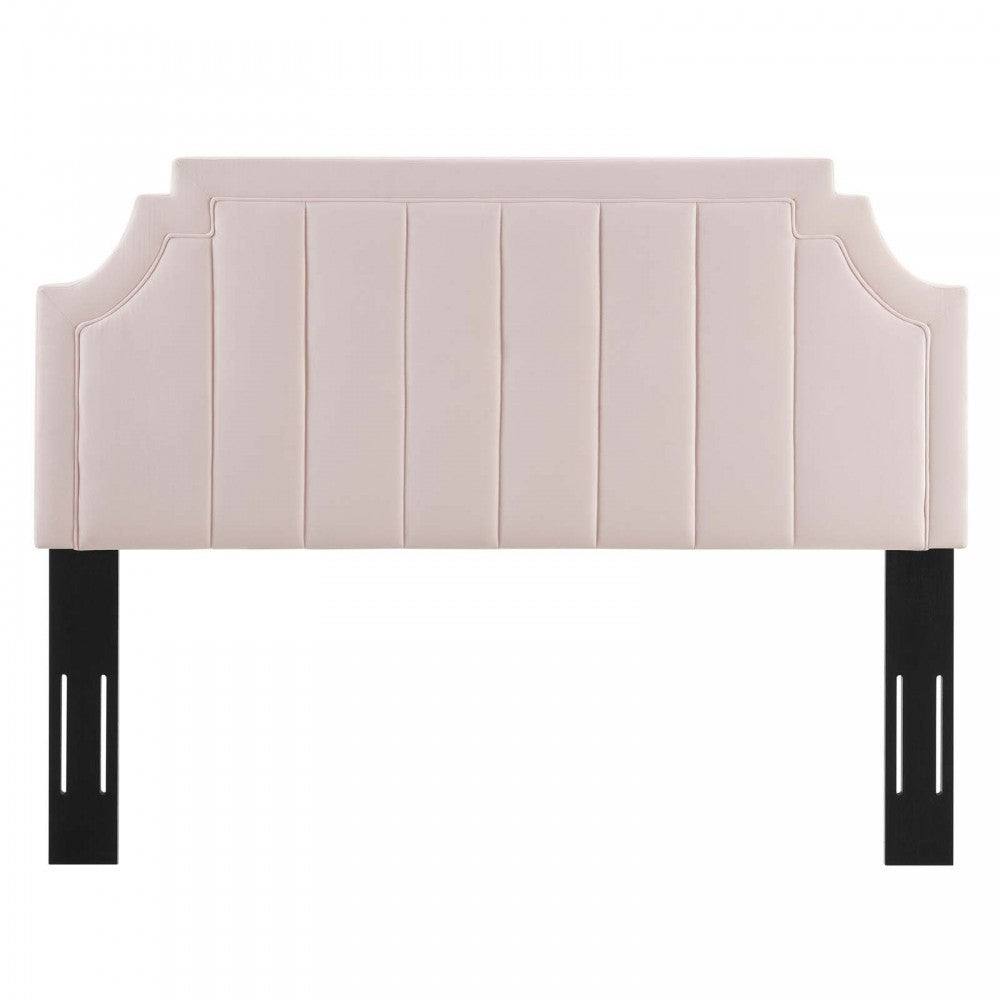 Alyona Channel Tufted Performance Velvet Full/Queen Headboard, Pink