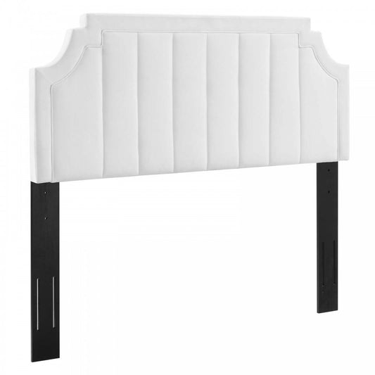 Alyona Channel Tufted Performance Velvet Full/Queen Headboard, White