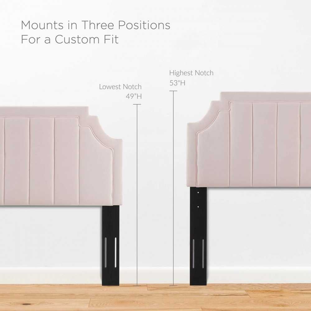 Alyona Channel Tufted Performance Velvet King/California King Headboard, Pink