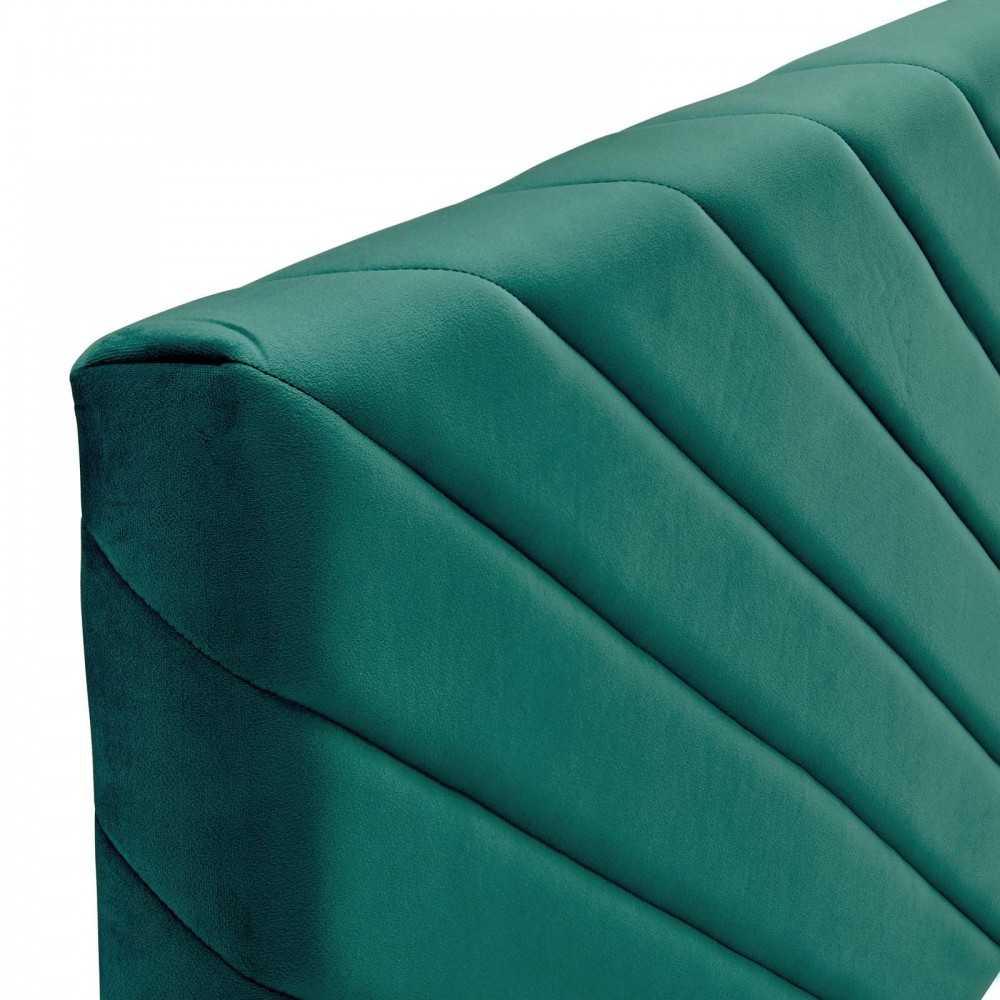 Alyson Angular Channel Tufted Performance Velvet Full / Queen Headboard, Teal