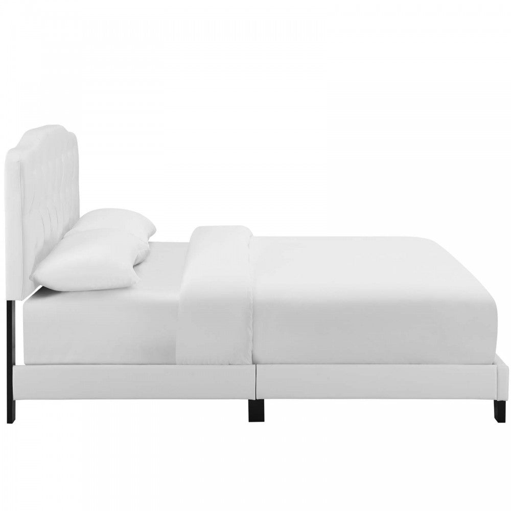 Amelia Full Faux Leather Bed, White