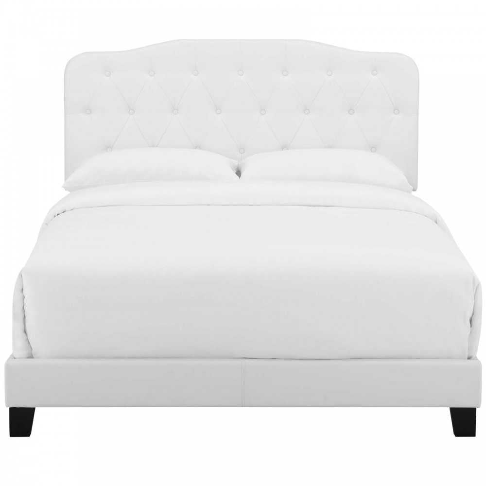 Amelia Full Faux Leather Bed, White