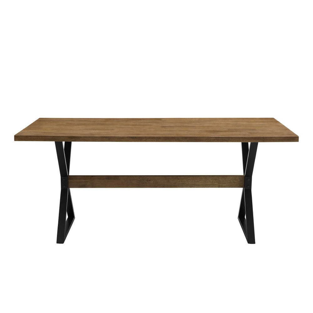 Amherst 72" X Leg Dining Table - Rustic Oak