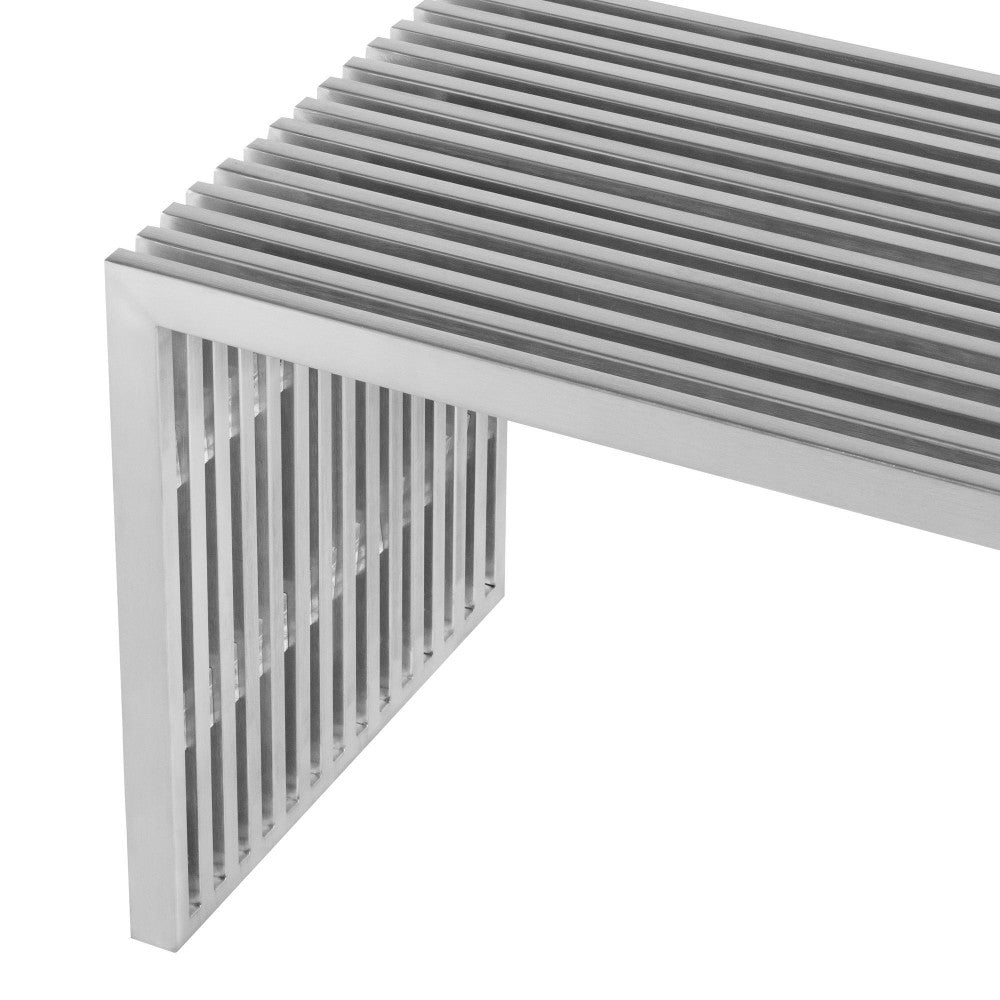 Amici Silver Metal Occasional Bench