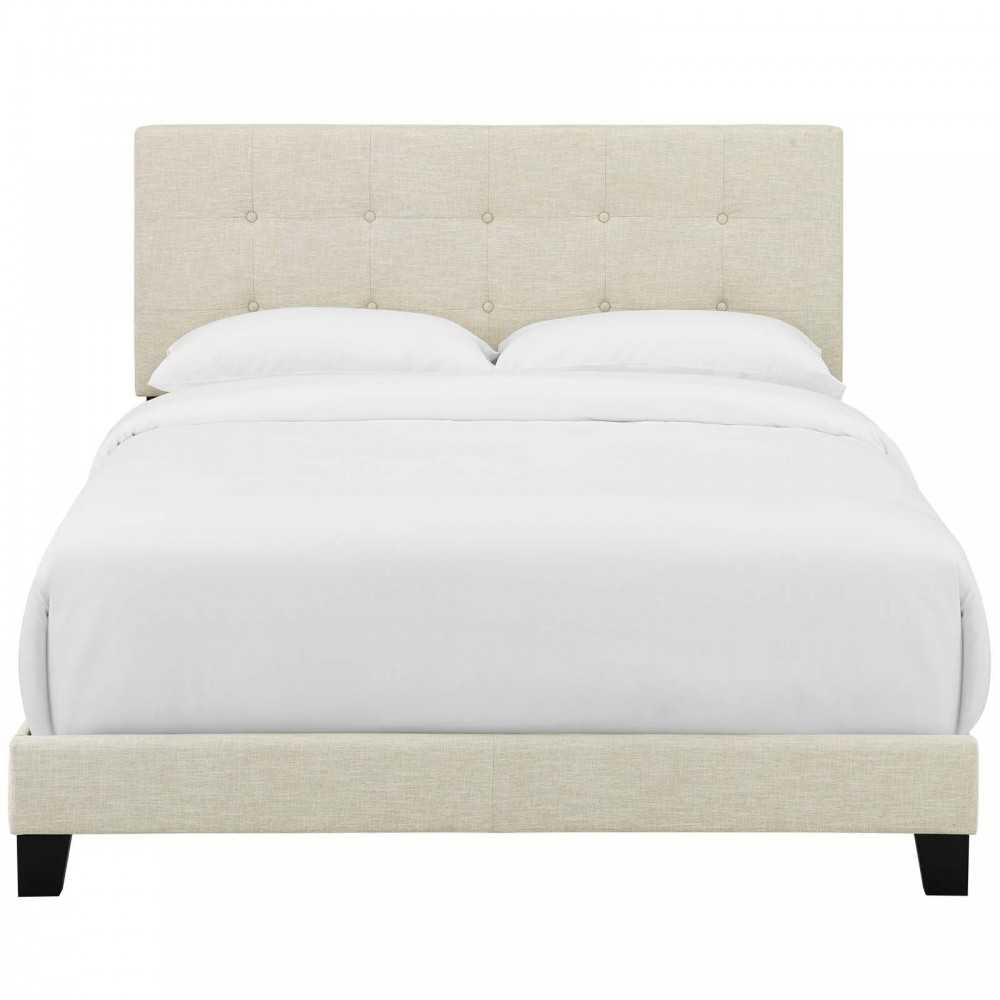 Amira Full Upholstered Fabric Bed, Beige