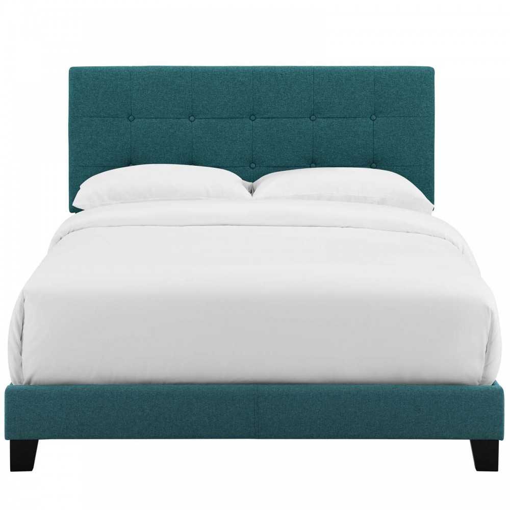 Amira King Upholstered Fabric Bed, Teal