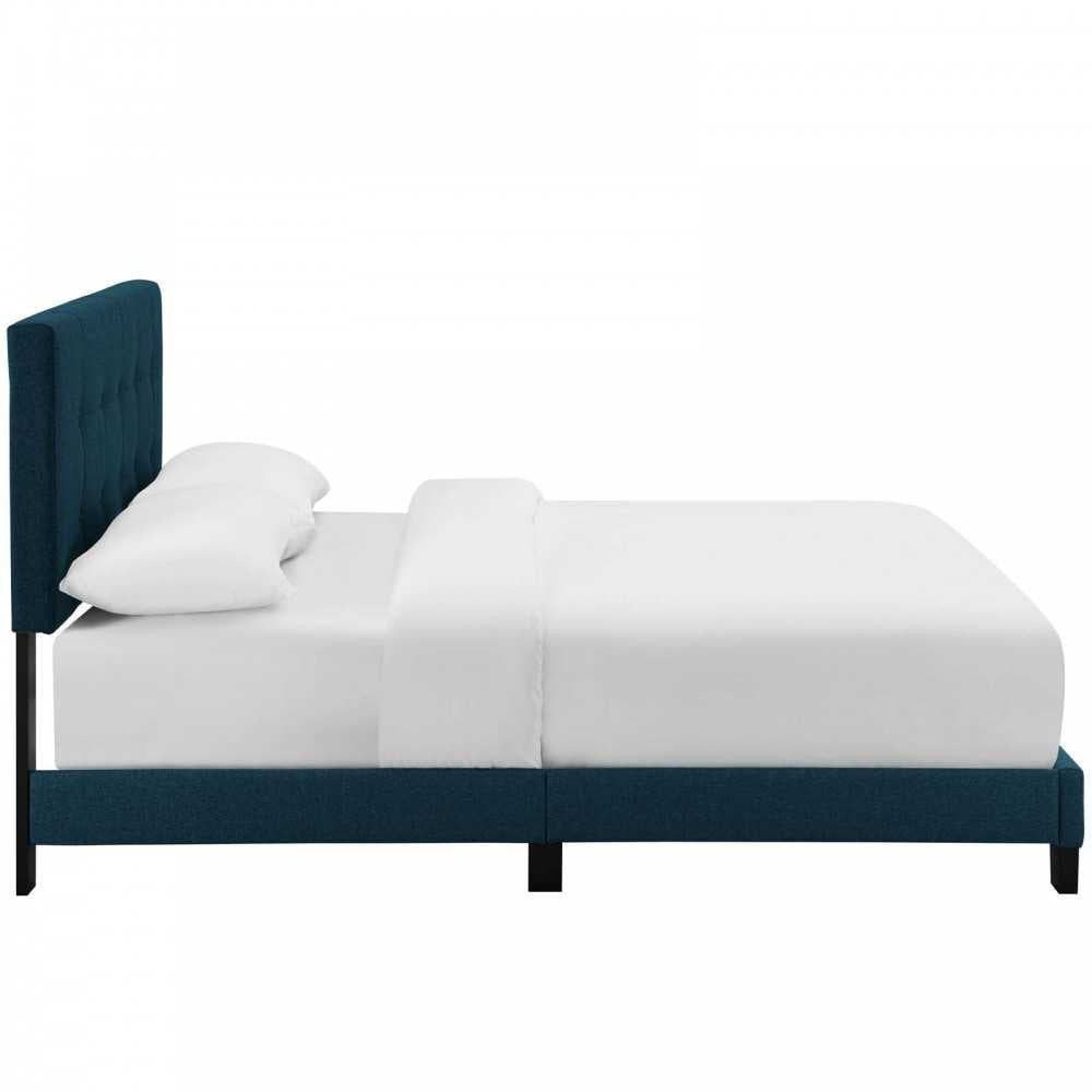 Amira King Upholstered Fabric Bed, Azure